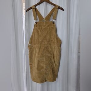 ​Wild Fable Mustard Gold Corduroy Overall Dress - Medium Boho Pinafore Jumper